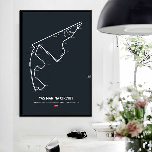 Formula One Circuit Park Wall Canvas Poster