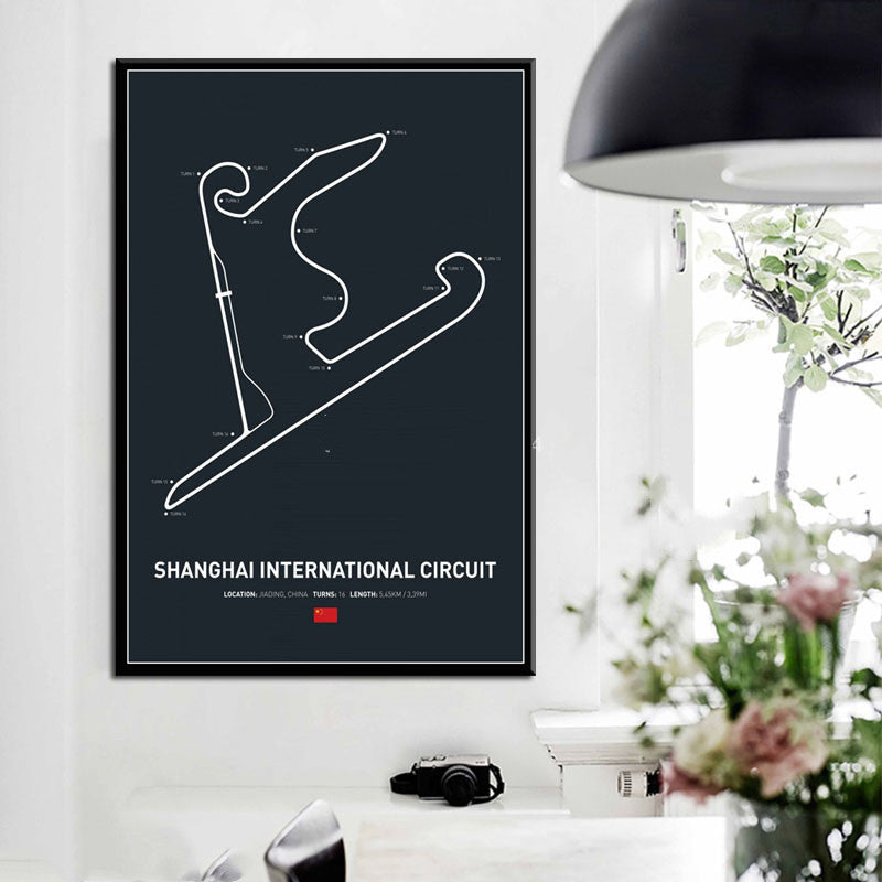 Formula One Circuit Park Wall Canvas Poster
