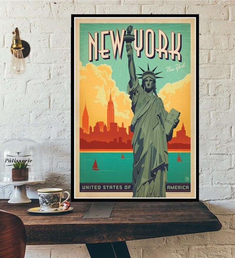 Travel Poster World Travel City Canvas Painting