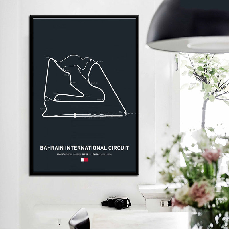 Formula One Circuit Park Wall Canvas Poster