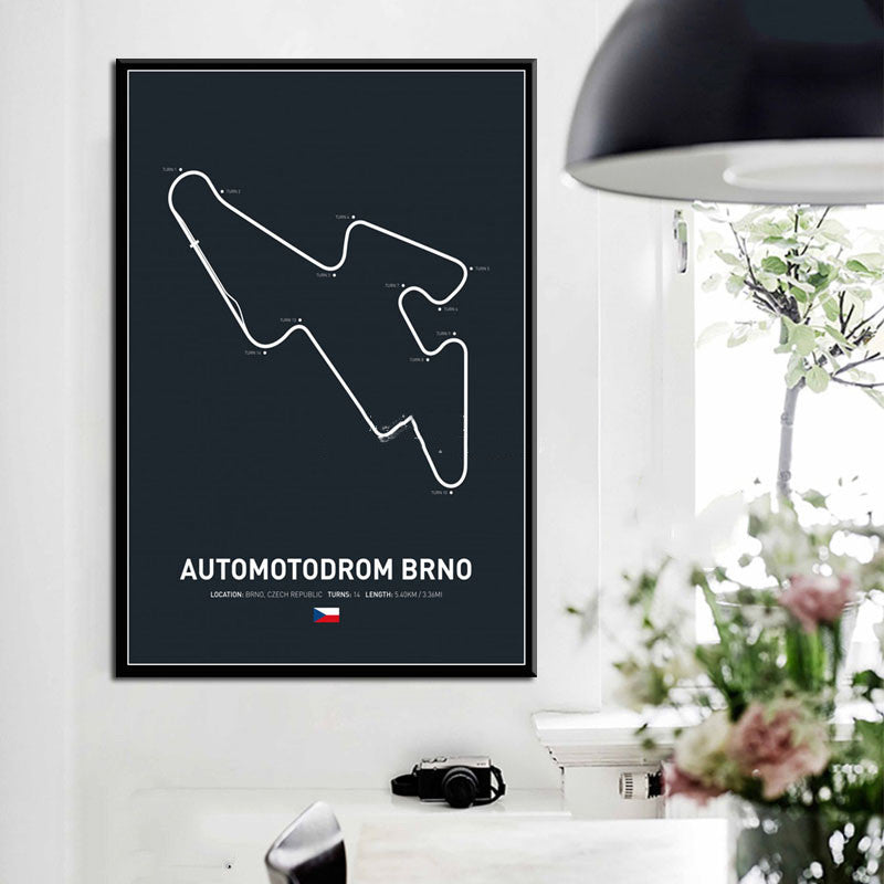 Formula One Circuit Park Wall Canvas Poster