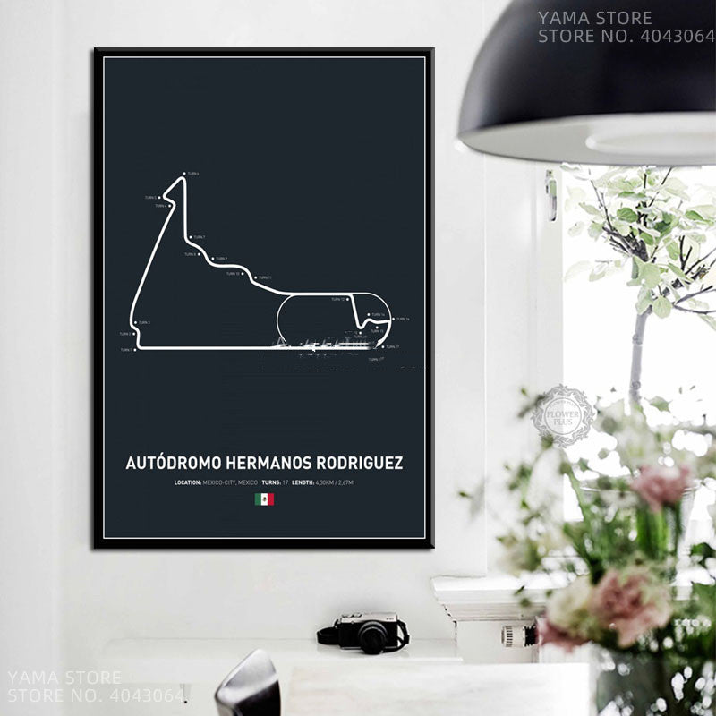 Formula One Circuit Park Wall Canvas Poster