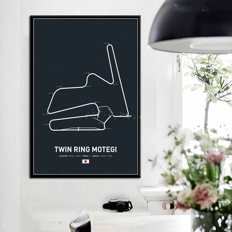 Formula One Circuit Park Wall Canvas Poster