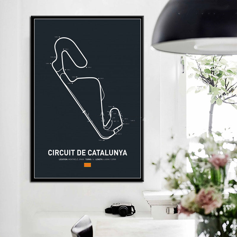 Formula One Circuit Park Wall Canvas Poster