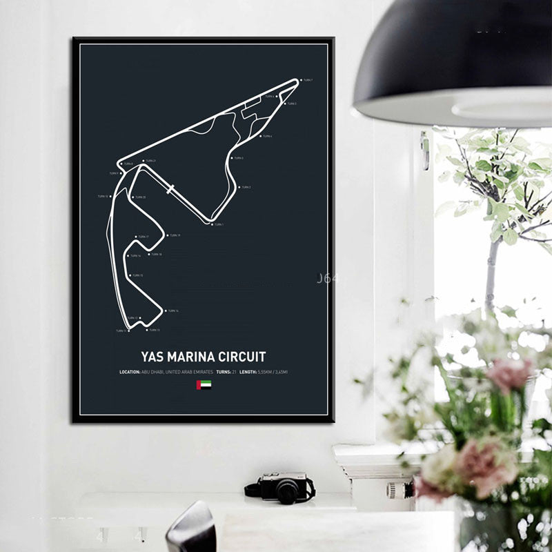 Formula One Circuit Park Wall Canvas Poster